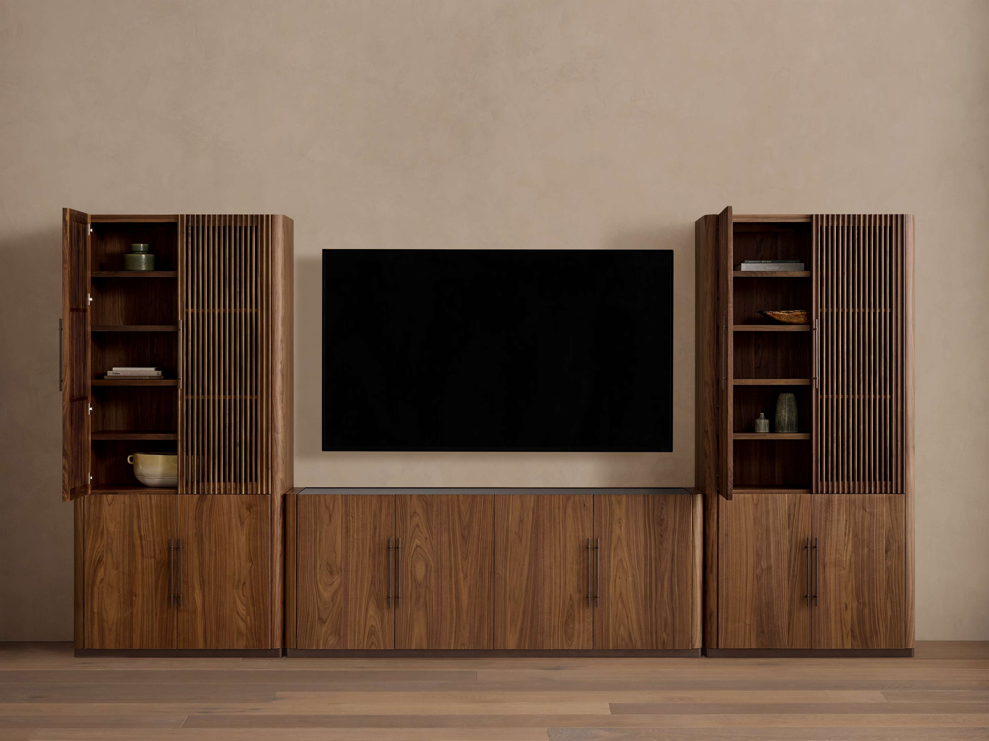 Piermont Modular Reeded Media Cabinet Set