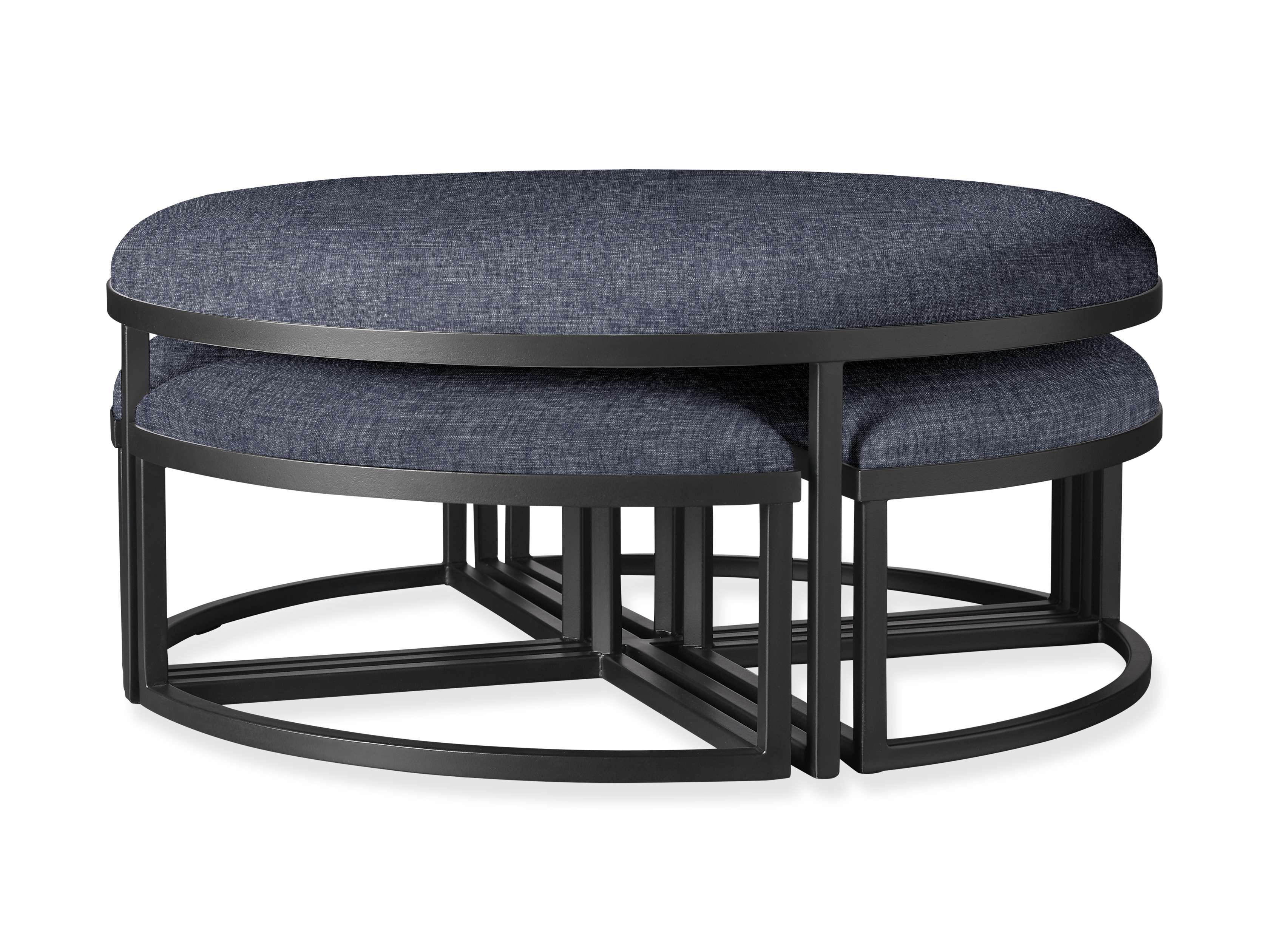 Palmer Upholstered Round Nesting Ottoman